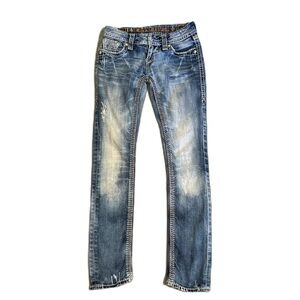Rock Revival Faded Blue Straight Leg Jeans